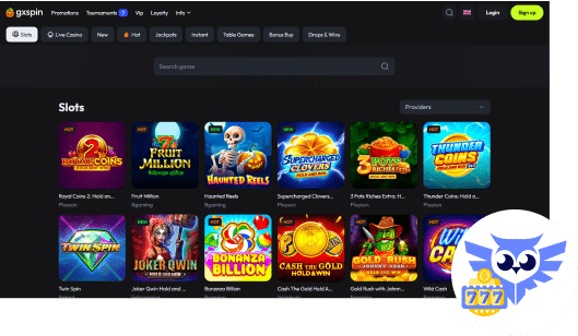 Spelaanbod bij GxSpin casino